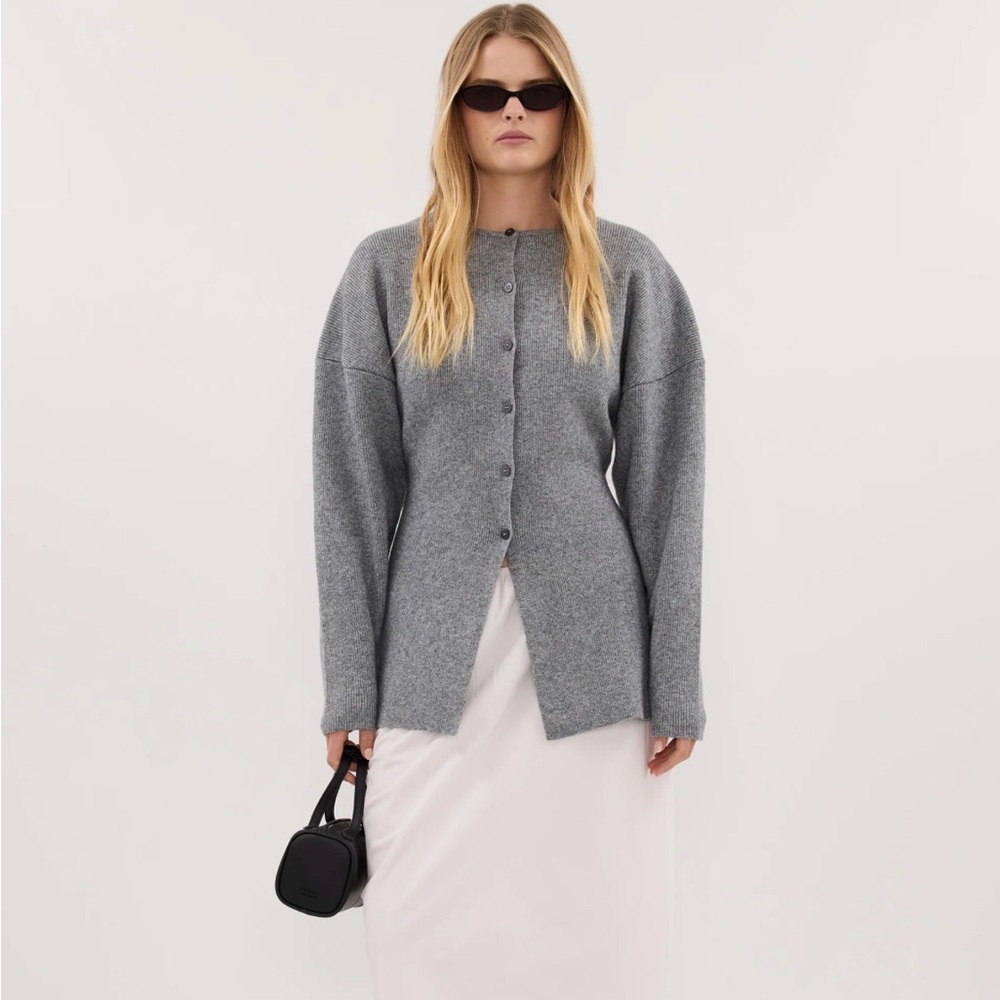NWT DIISH Martha Grey Marle Cinched Cardigan
